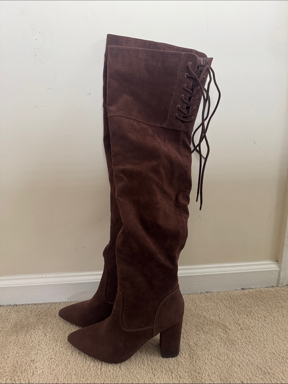 JustFab Brown Over The Knee Boots